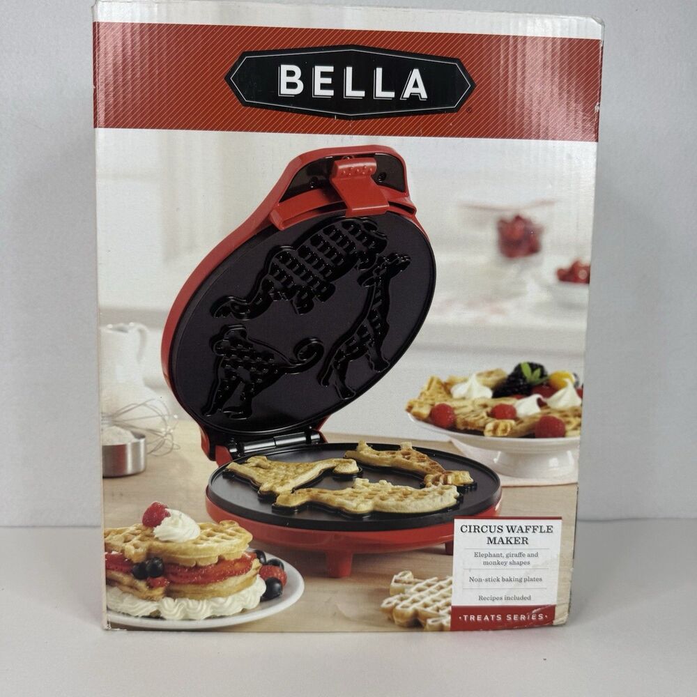 Brand New Bella Circus Animal Waffle Maker 13549 Elephant Monkey Giraffe t-1005